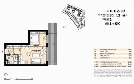 Novostavba v projekte AGÁTY 1,5i byt s veľkým exteriérom, BA IV. Dúbravka, Agátova ul., 41,82 m2