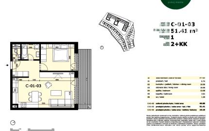 Novostavba v projekte AGÁTY, väčší 2i byt , BA IV. Dúbravka, Agátova ul., 60 m2