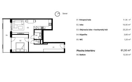 Veľký, ZARIADENÝ 2i byt s exteriérom v NÍZKONÁKLADOVEJ novostavbe, BA II.,  75,70 m2