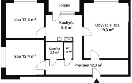 Perspektívny 3 izbový byt, TOP lokalita na začiatku Petržalky , Mamateyova ul., 74,12 m2